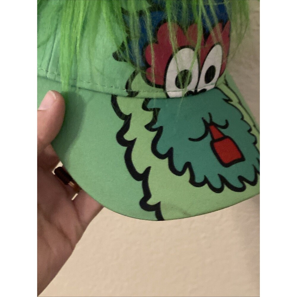 Foco Philadelphia Phillies Phillie Phanatic Green Hair Hat Visor Snapback MLB US - Picture 9 of 9